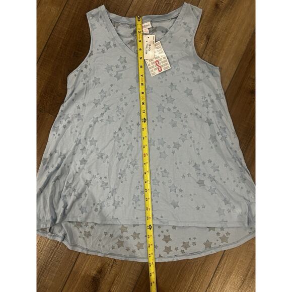 LuLaRoe Sleeveless Tank Top Americana Small Light Blue Burnout Stars NWT - Picture 2 of 5